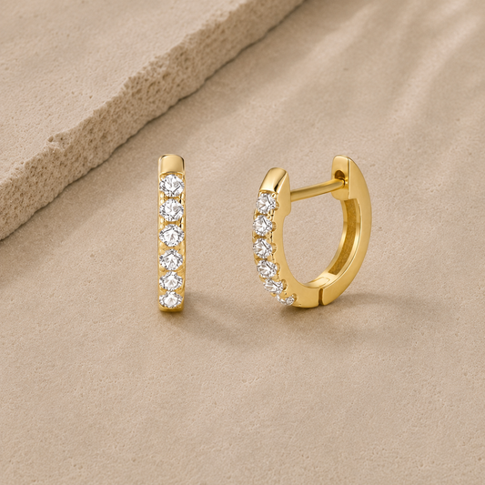 Aurora Huggie Hoops 14k Gold Plated Earrings 12mm
