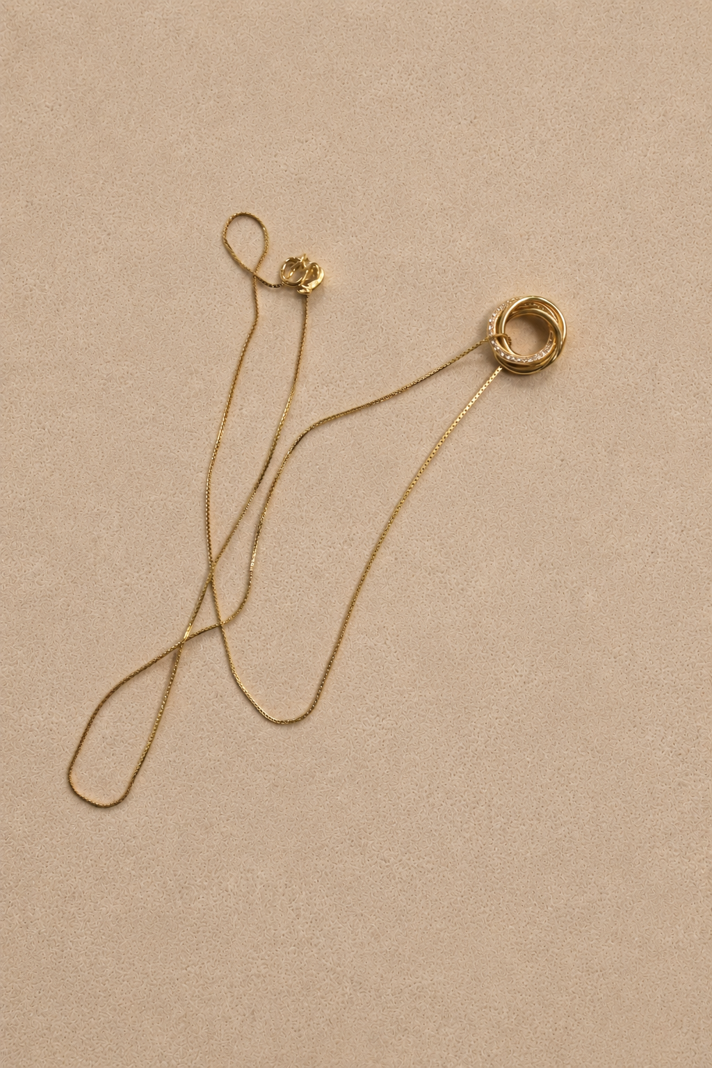 The Eternal Circles 14k Gold Plated Silver Necklace