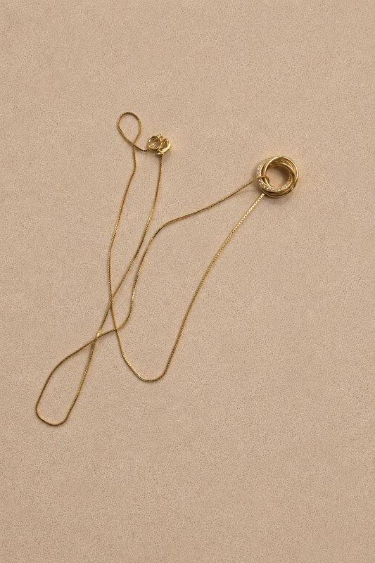 The Eternal Circles 14k Gold Plated Silver Necklace