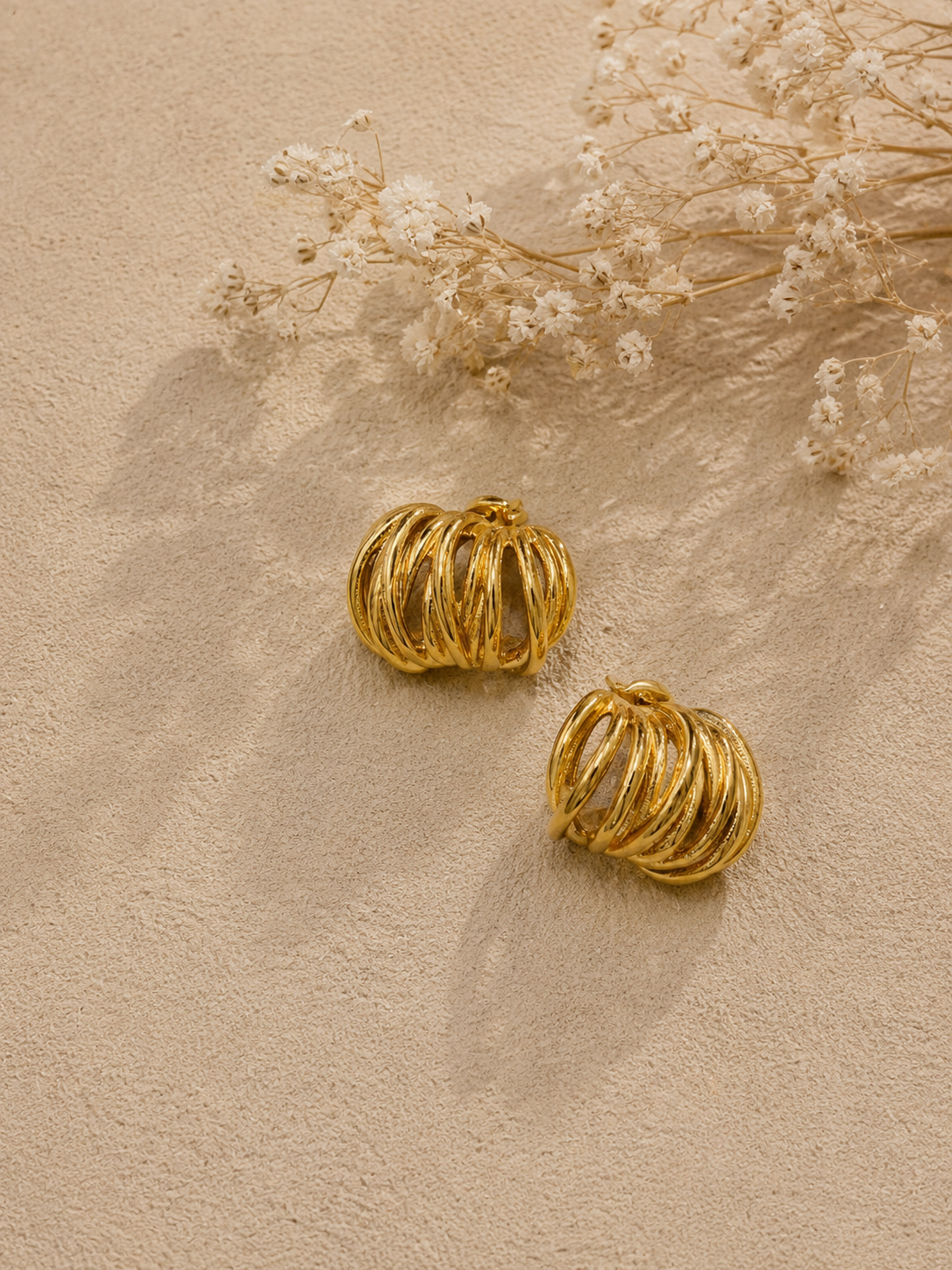 Interlace Gold Hoop Earrings 18K Gold Plated Stainless Steel