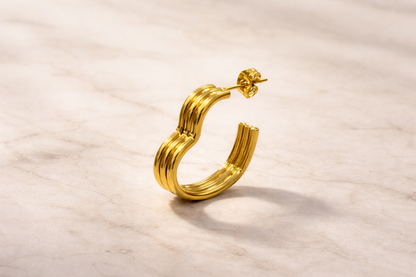 Heart Gold Hoop Earrings 18K Gold Plated Stainless Steel