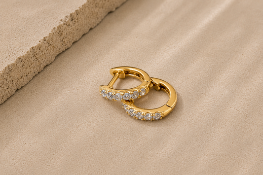 Aurora Huggie Hoops 14k Gold Plated Earrings 12mm
