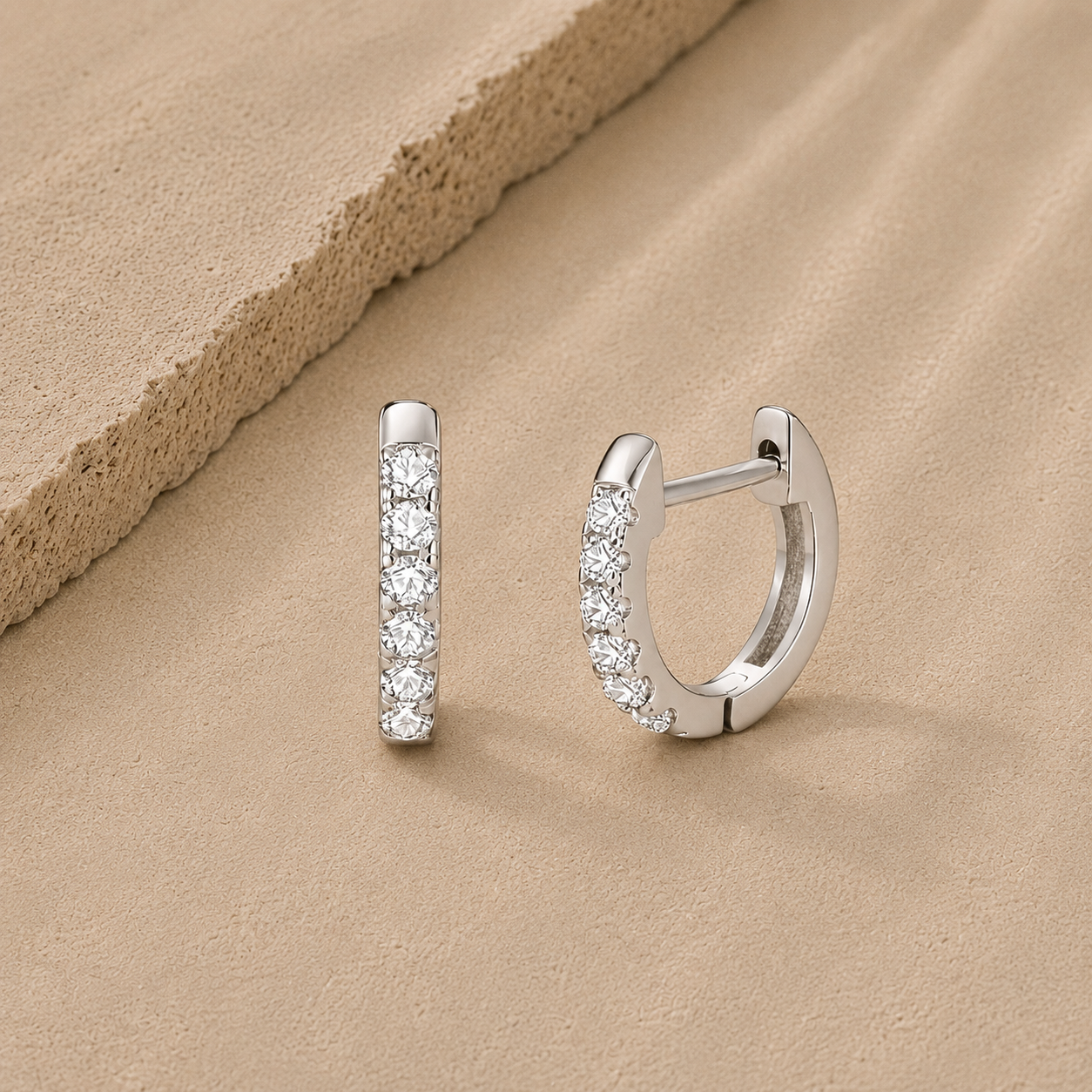 Aurora Huggie Hoops Silver Earrings 12mm