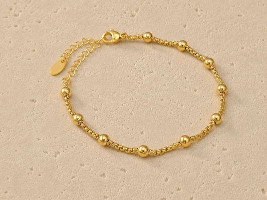 Satellite Bead Bracelet 18K Gold Plated Stainless Steel